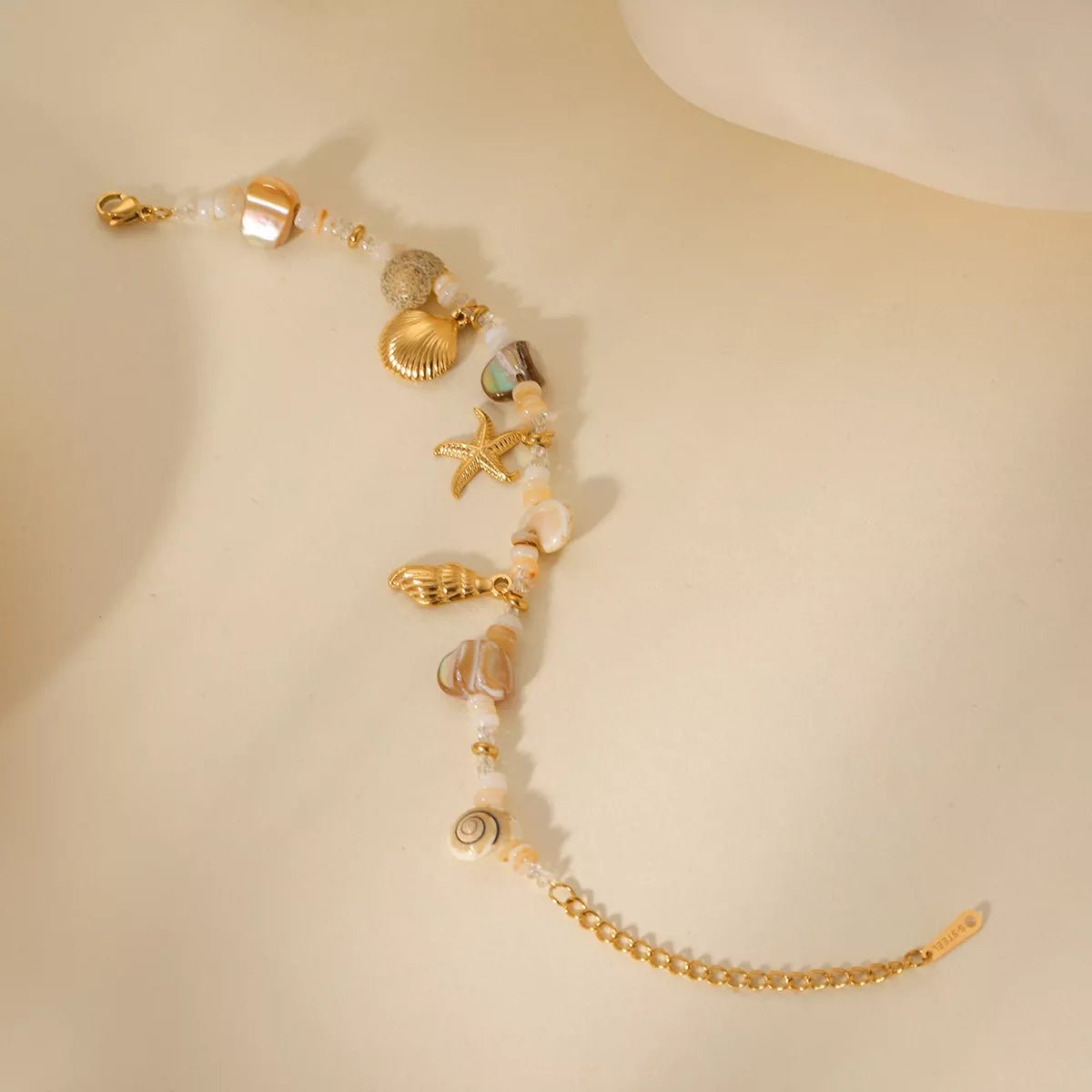 18K Gold - Plated Shell Charm Bracelet - MAD RUFFI
