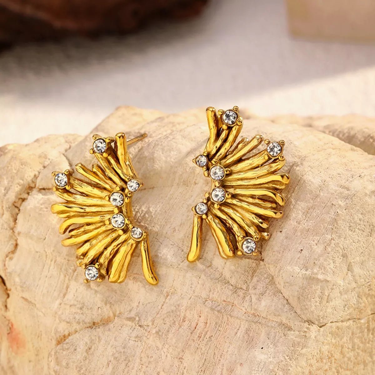 18K Gold - Plated Stud Earrings - MAD RUFFI
