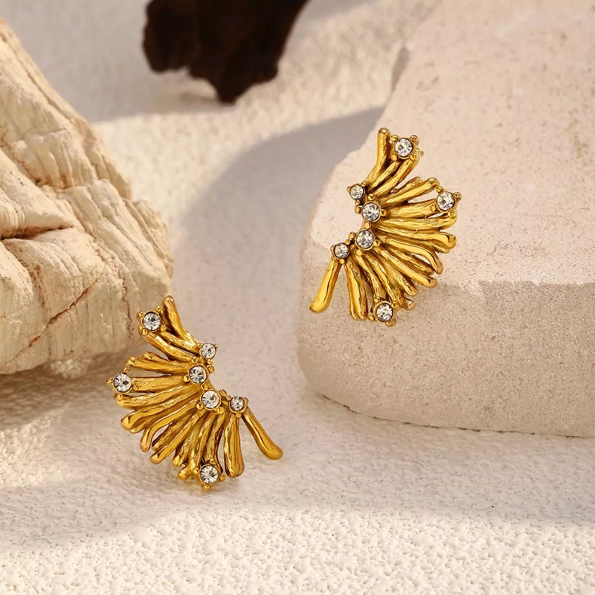 18K Gold - Plated Stud Earrings - MAD RUFFI