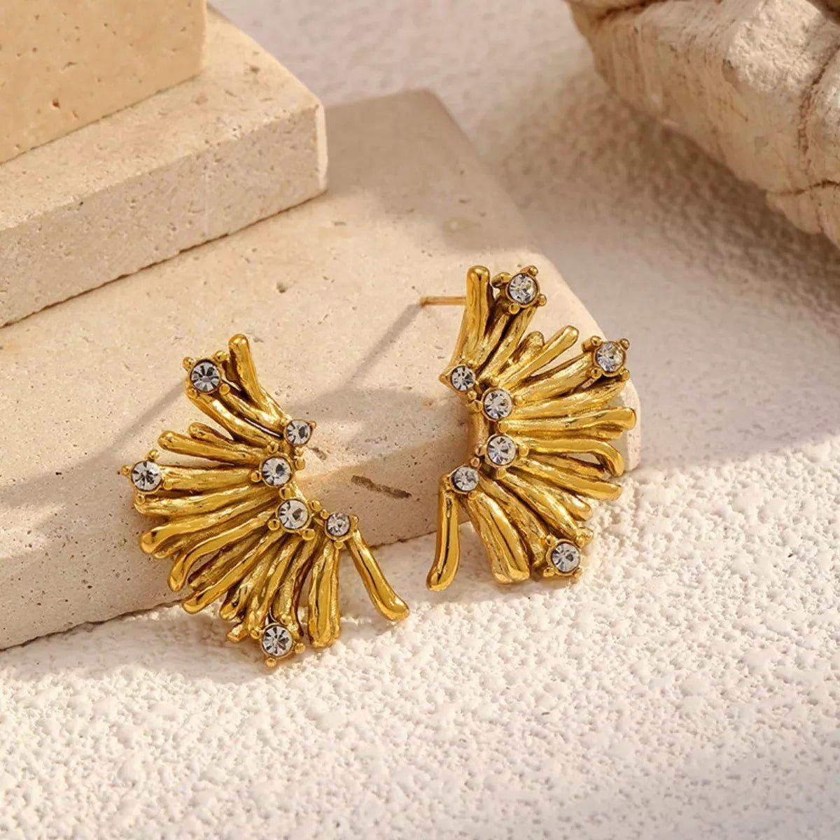 18K Gold - Plated Stud Earrings - MAD RUFFI