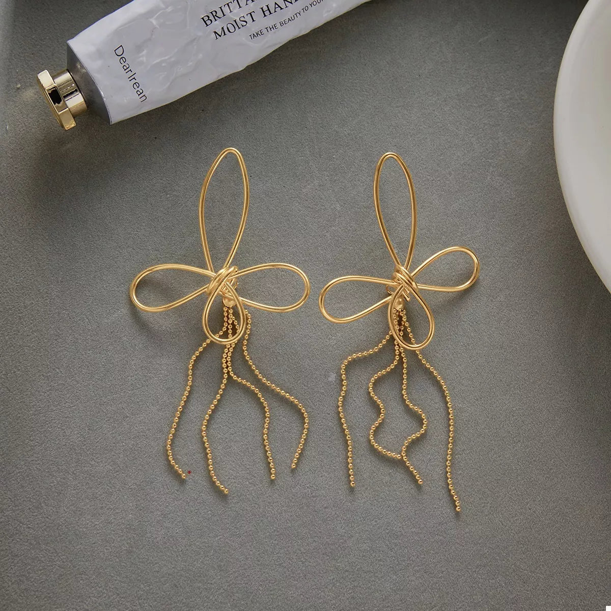 18K Gold - Plated Tassel Bow Earrings - MAD RUFFI