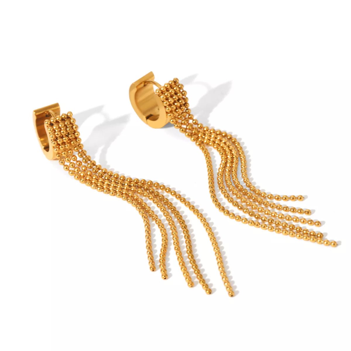 18K Gold - Plated Tassel Chain Earrings - MAD RUFFI