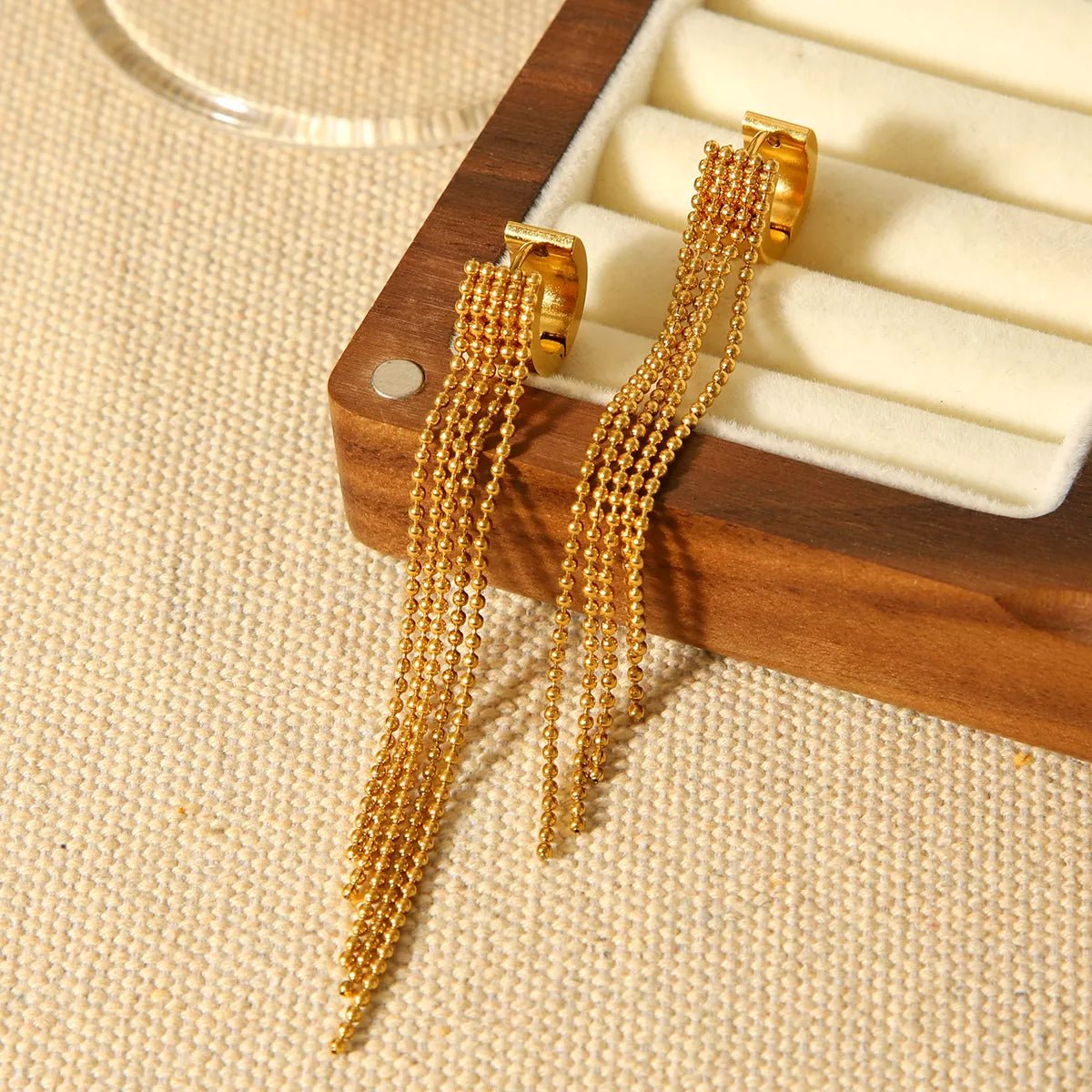 18K Gold - Plated Tassel Chain Earrings - MAD RUFFI