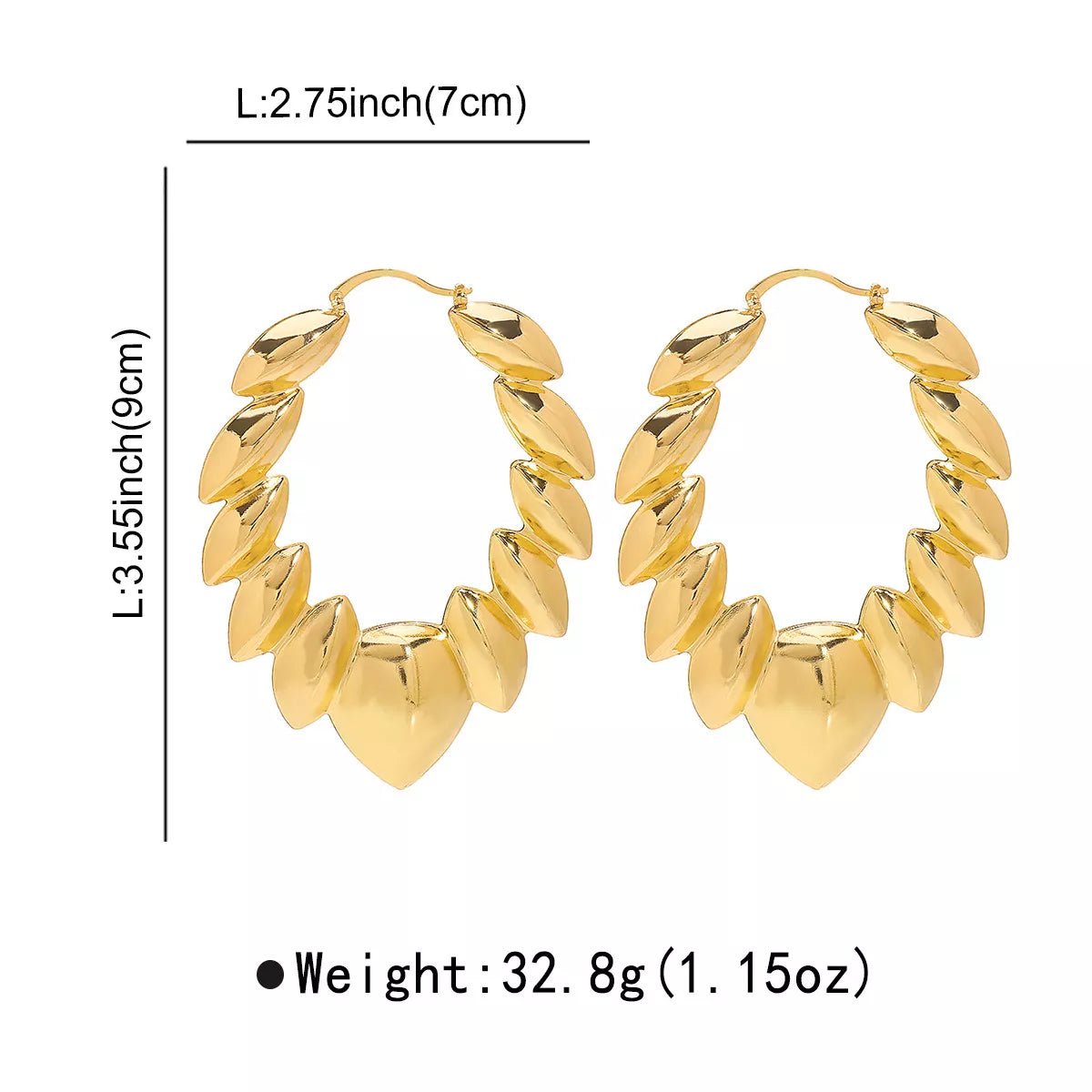 18K Gold - Plated Twisted Hoop Earrings - MAD RUFFI