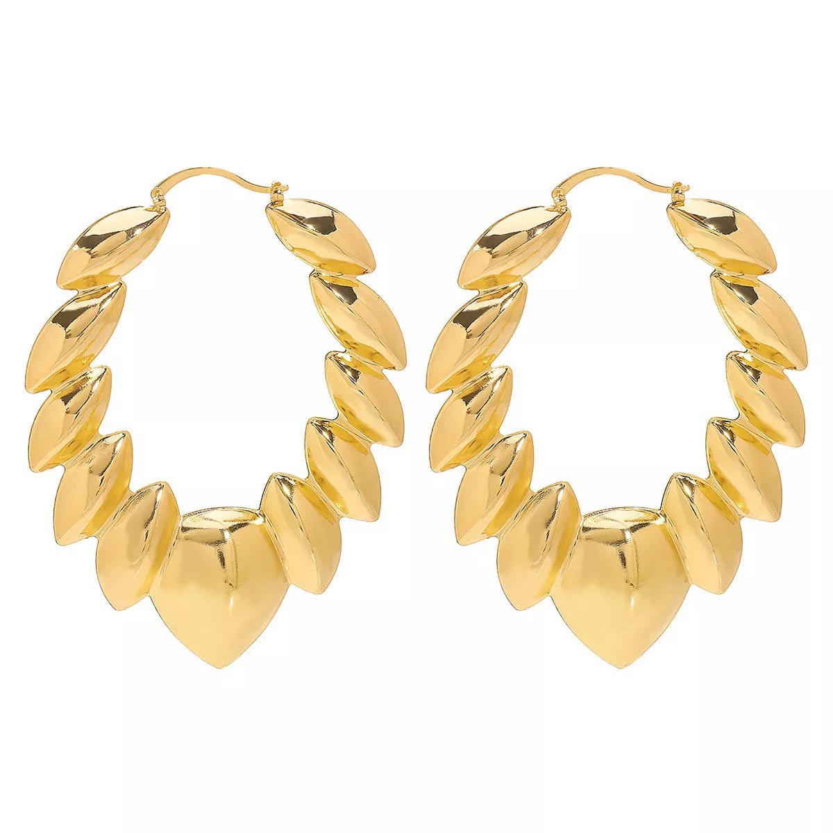18K Gold - Plated Twisted Hoop Earrings - MAD RUFFI
