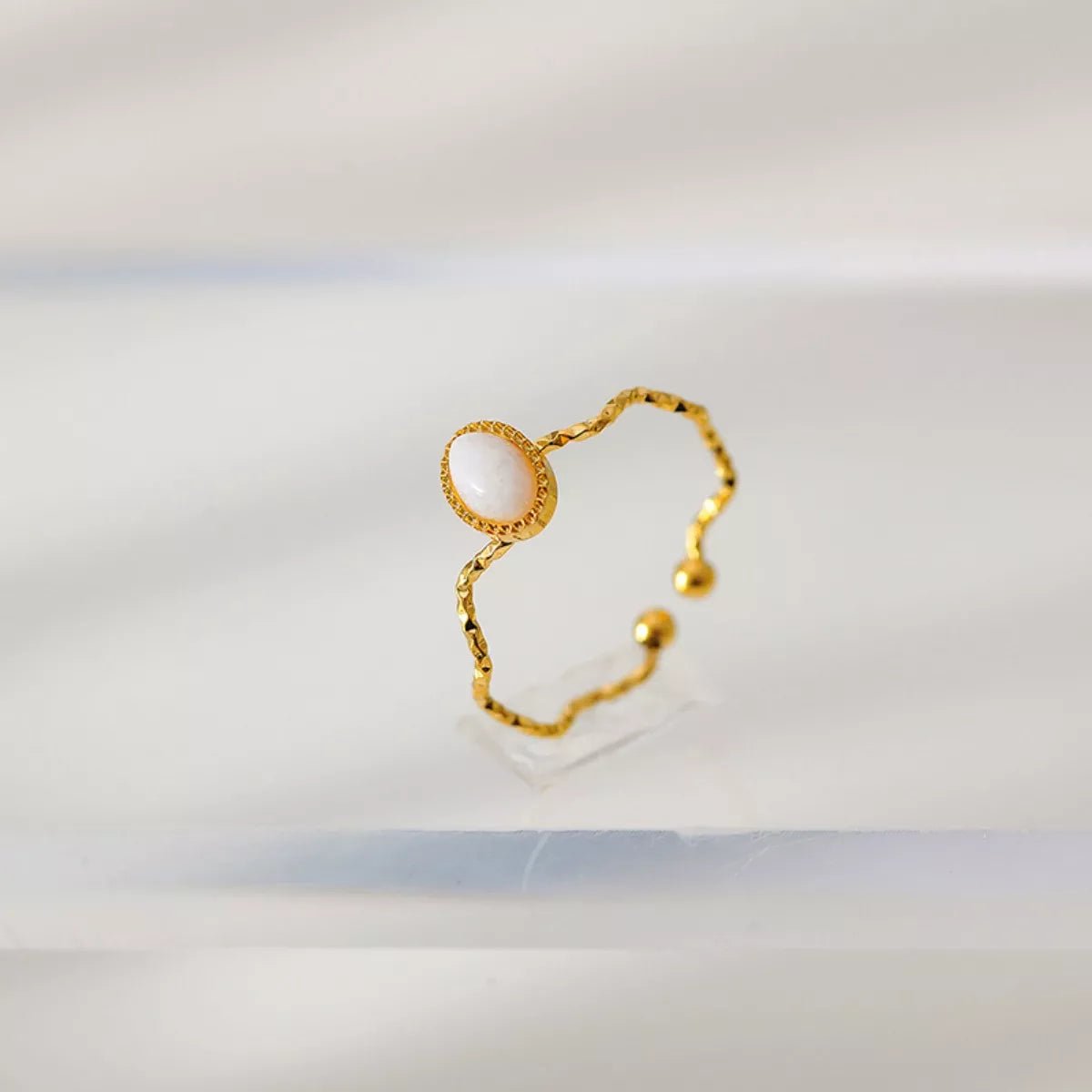 18K Gold - Plated Wave Open Ring - MAD RUFFI