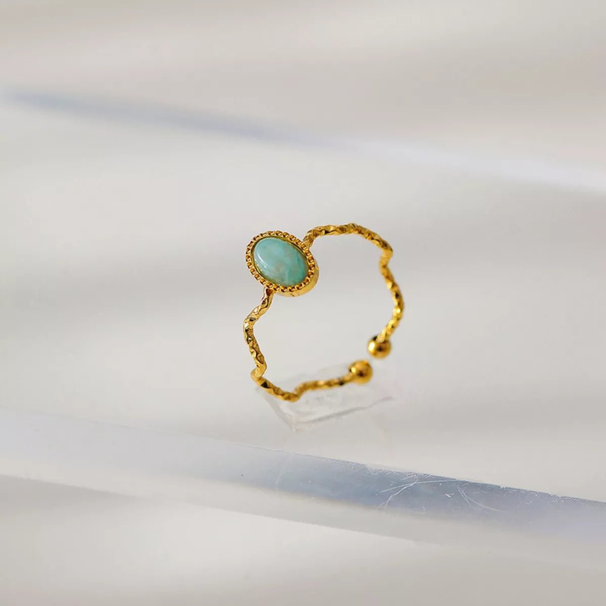 18K Gold - Plated Wave Open Ring - MAD RUFFI