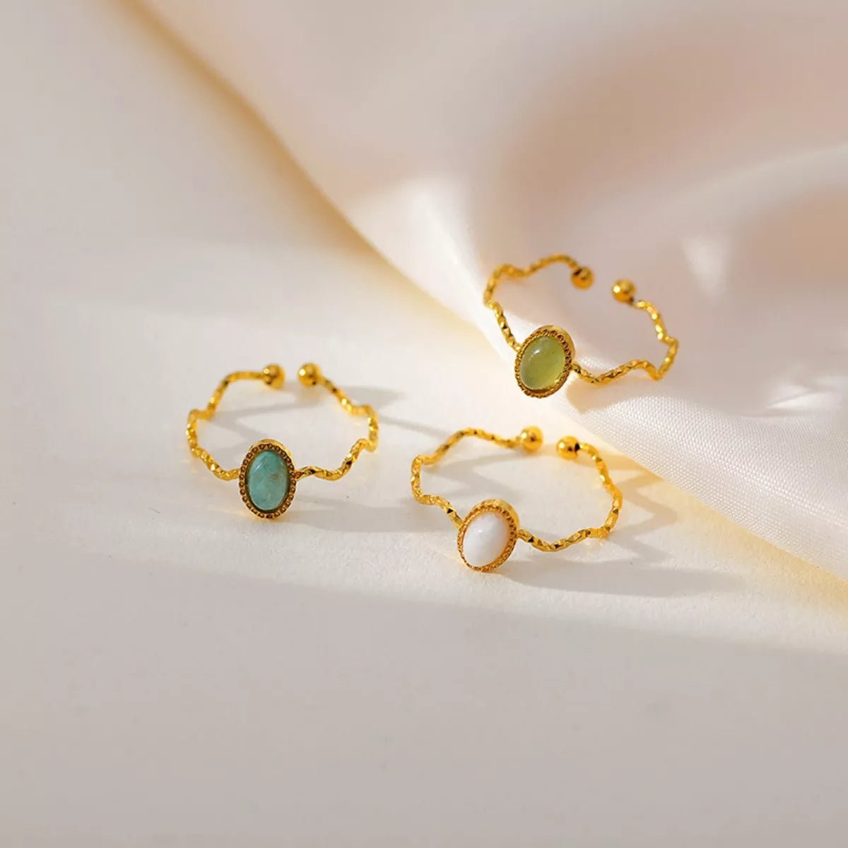 18K Gold - Plated Wave Open Ring - MAD RUFFI