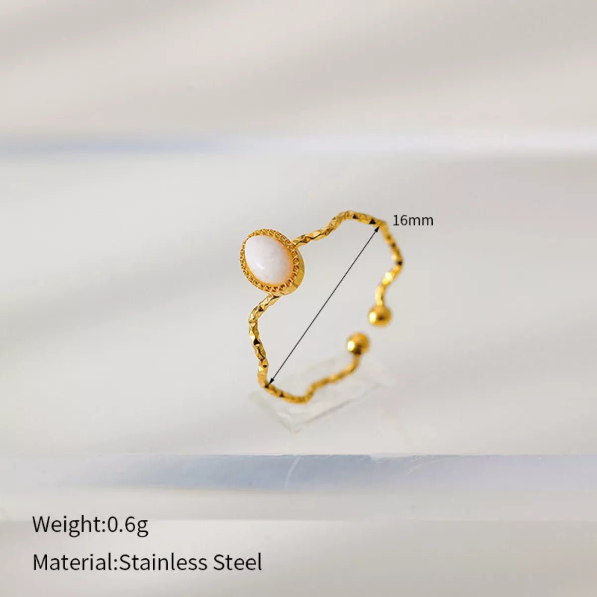 18K Gold - Plated Wave Open Ring - MAD RUFFI