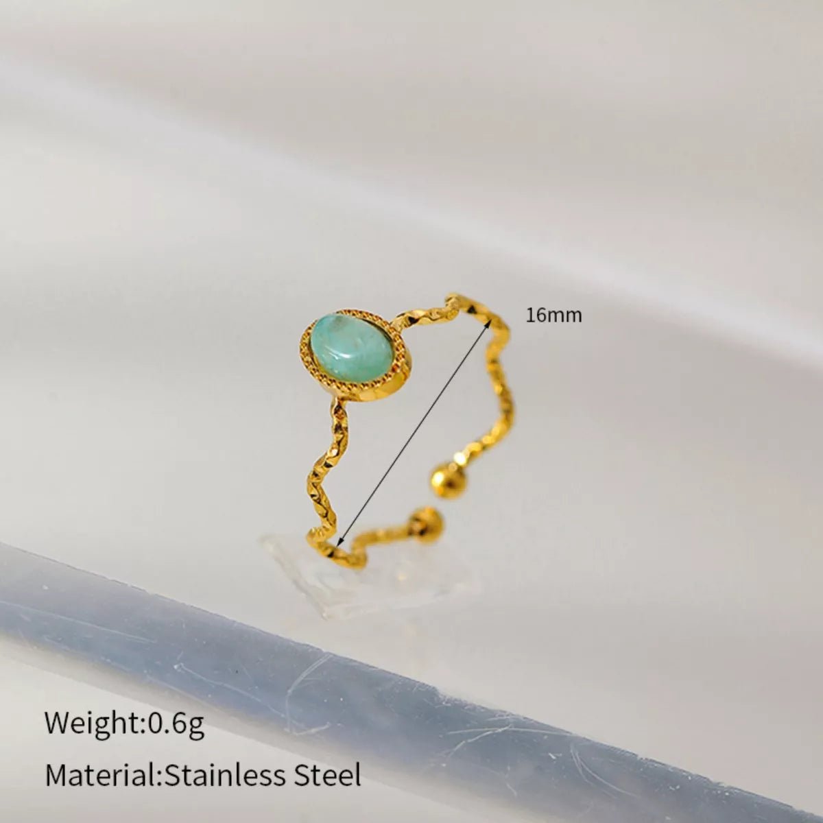 18K Gold - Plated Wave Open Ring - MAD RUFFI