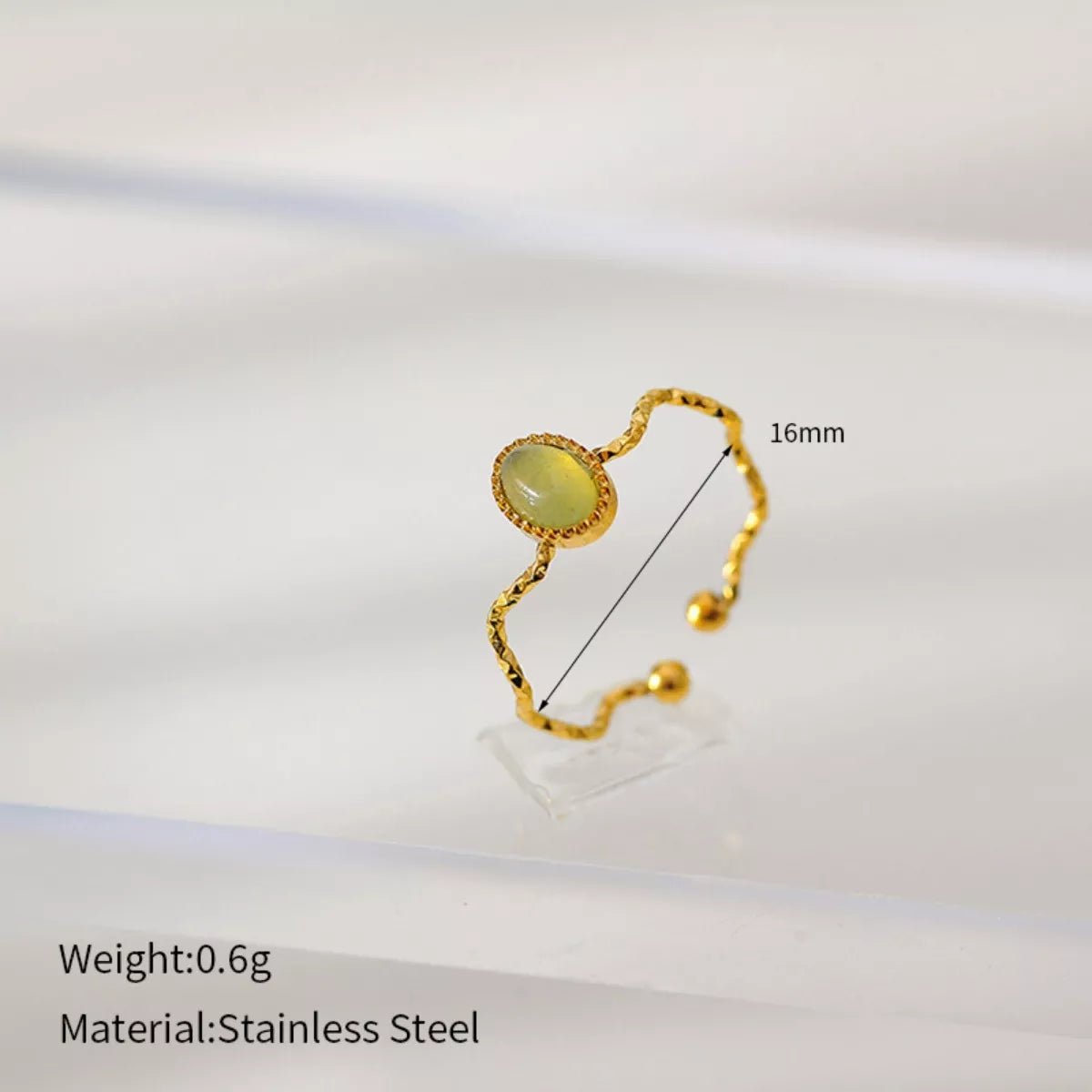 18K Gold - Plated Wave Open Ring - MAD RUFFI