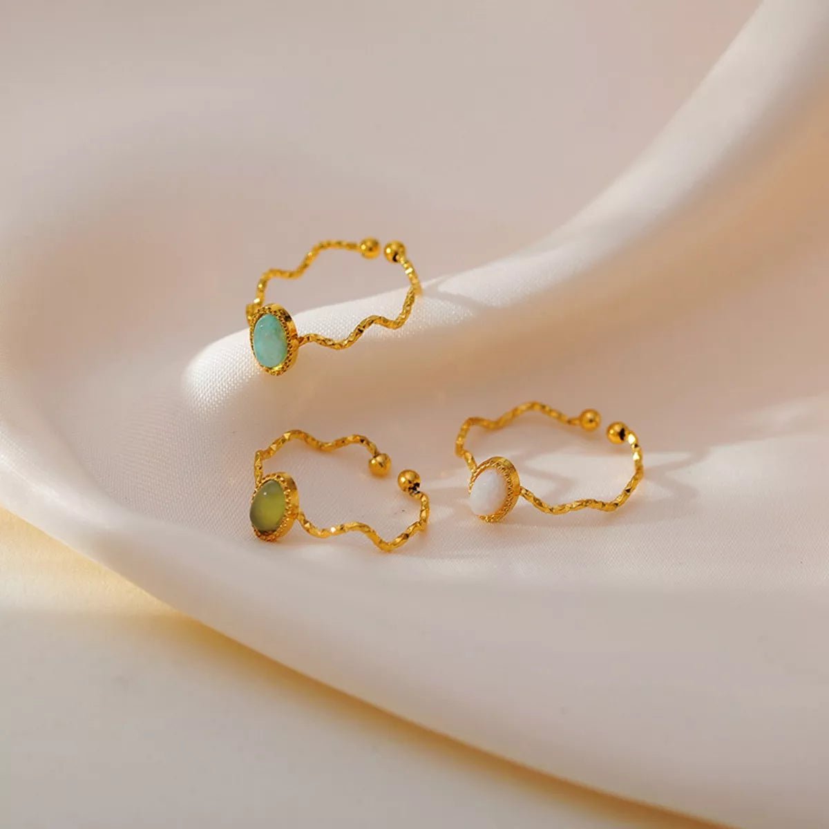 18K Gold - Plated Wave Open Ring - MAD RUFFI