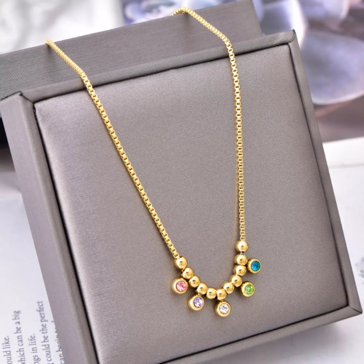 18K Gold - Plated Zircon Necklace - MAD RUFFI