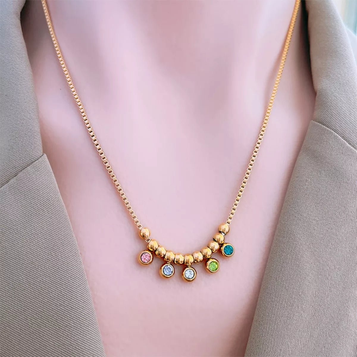 18K Gold - Plated Zircon Necklace - MAD RUFFI