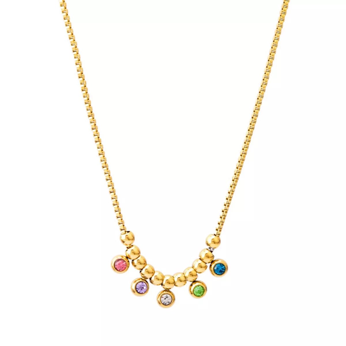 18K Gold - Plated Zircon Necklace - MAD RUFFI