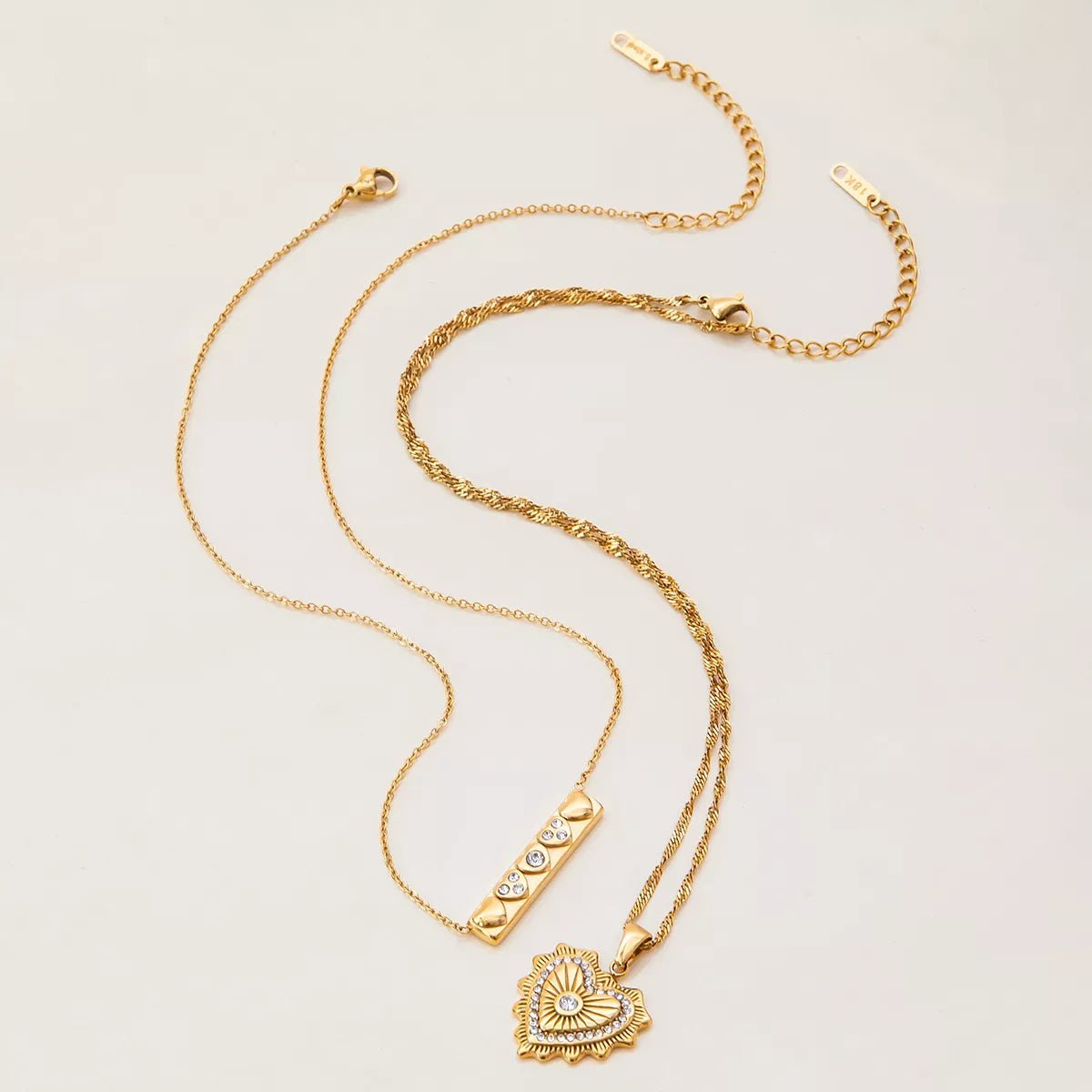 18K Gold - Plated Zircon Pendant Necklace - MAD RUFFI