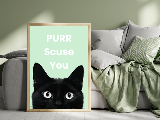 Pawsitively Hilarious Cat Poster for Bathroom Decor Gifts