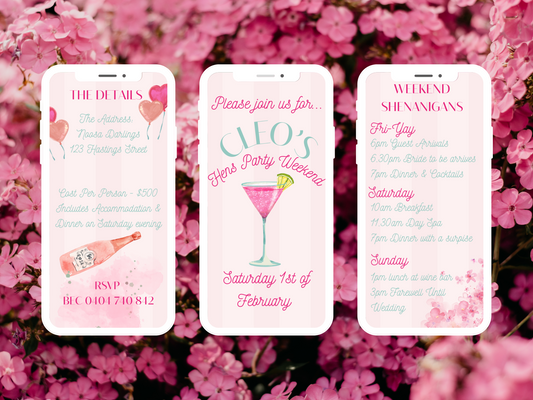 Bachelorette Itinerary Template - Weekend Planner Digital Invite