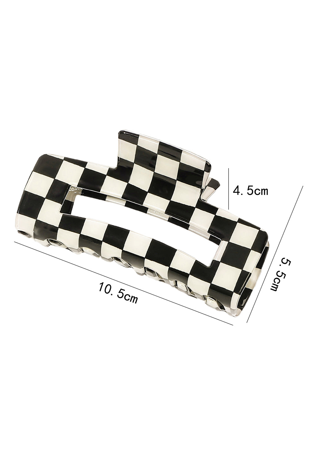 Light Green Checkered Print Hollow Out Hair Clip for Style