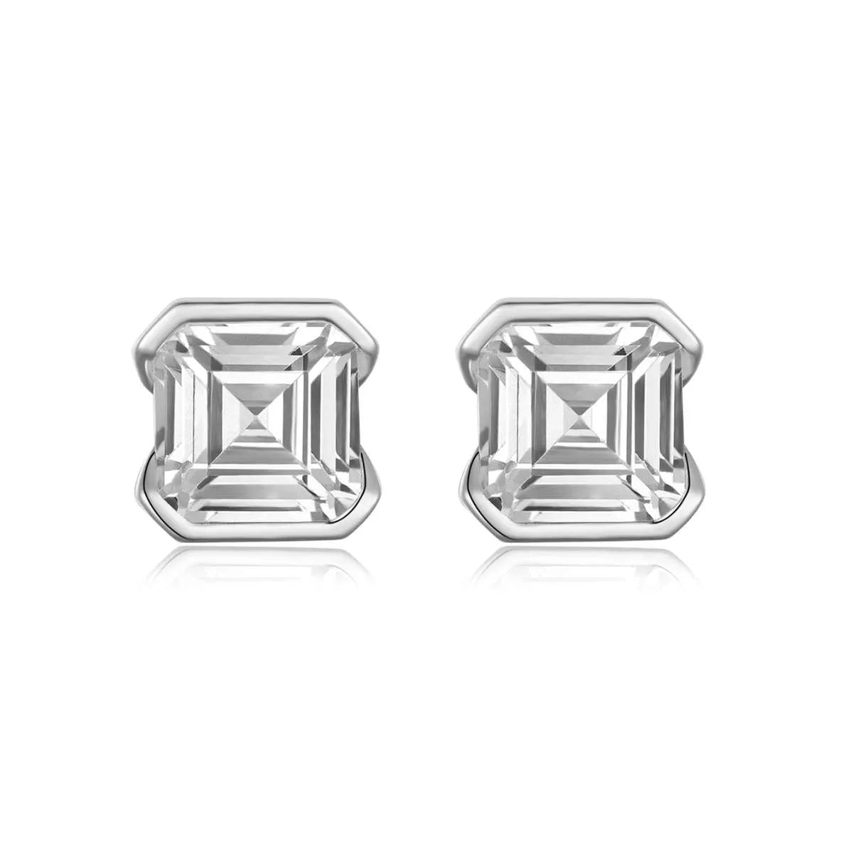 2 Carat Moissanite 925 Sterling Silver Stud Earrings - MAD RUFFI