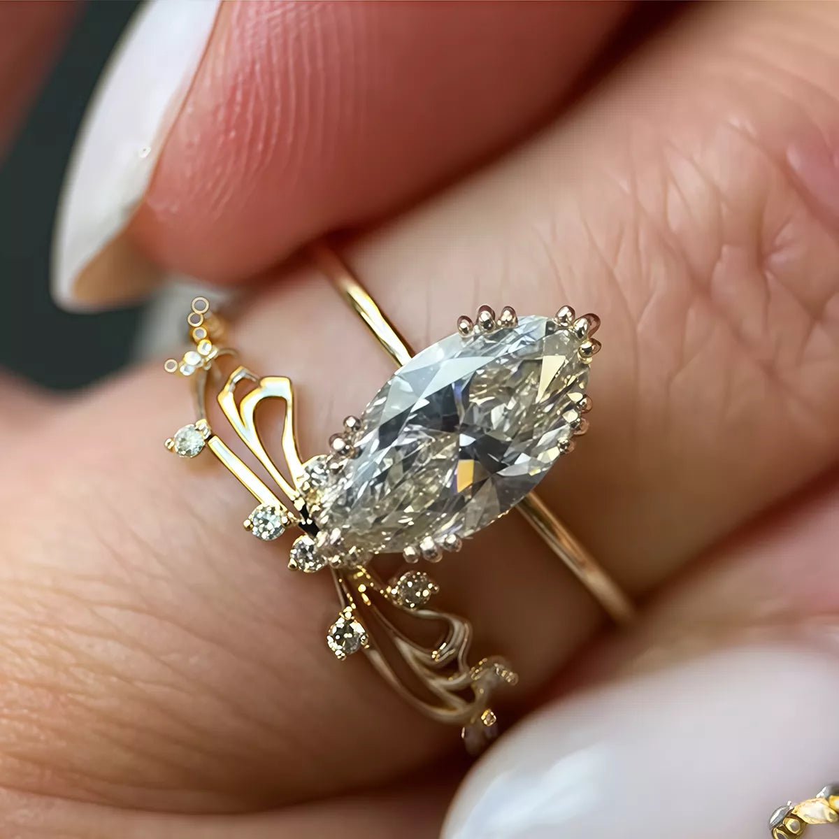 2 Piece 2 Carat Moissanite 925 Sterling Silver Zircon Ring - MAD RUFFI