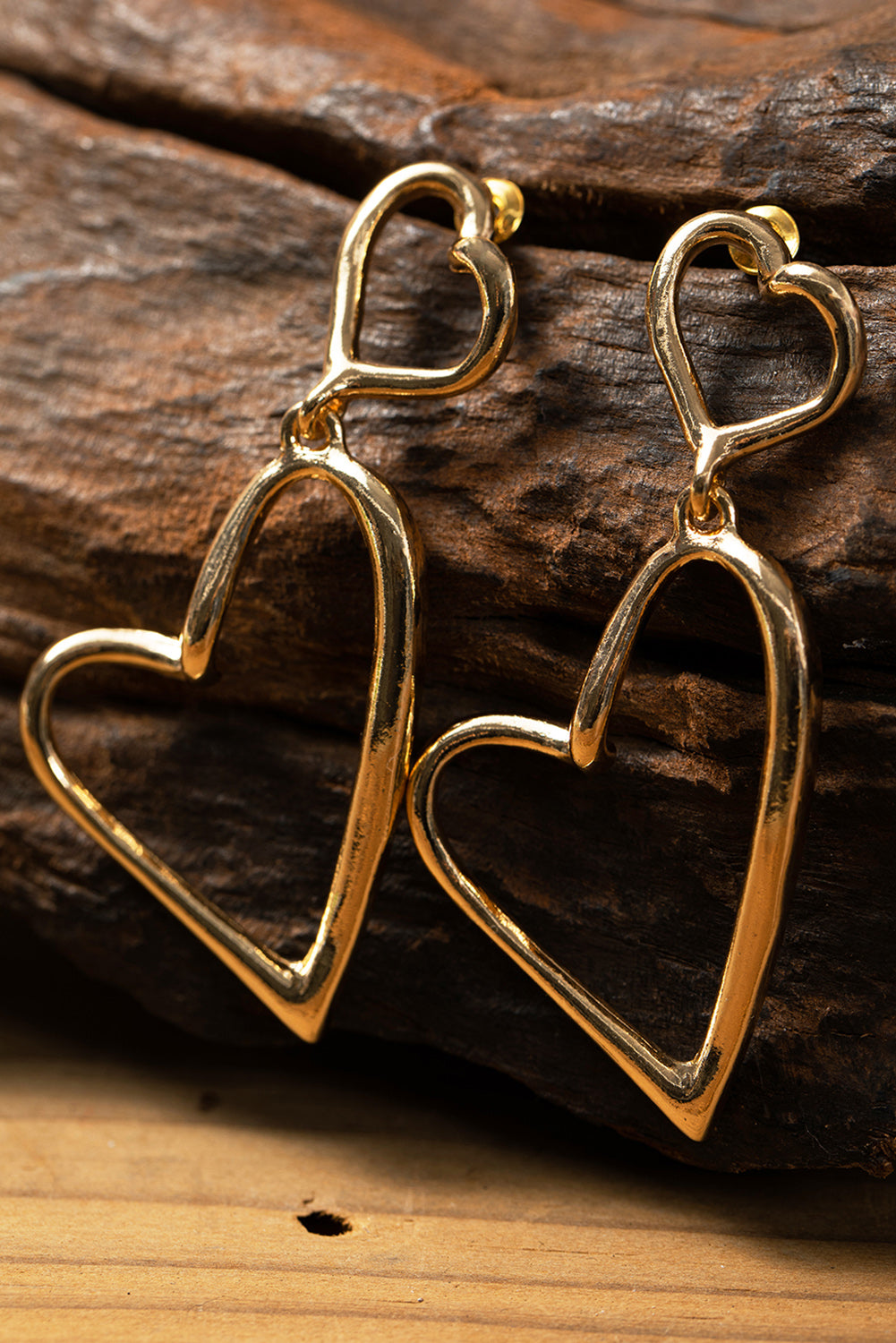 Gold Irregular Heart Shapes Alloy Stud Earrings for Women