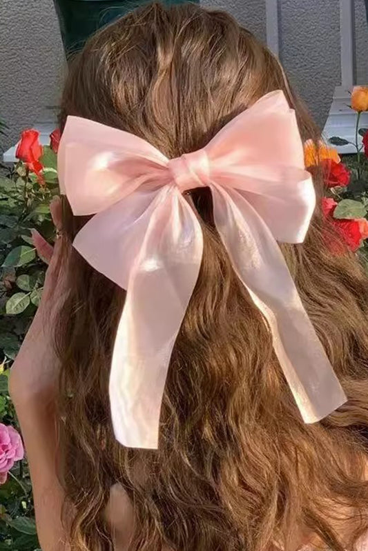 Apricot Pink Butterfly Bowknot Hair Clip for Stylish Looks