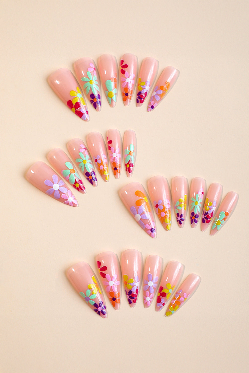 Bonbon Flower Resin Nail Tips for Elegant Manicure Style