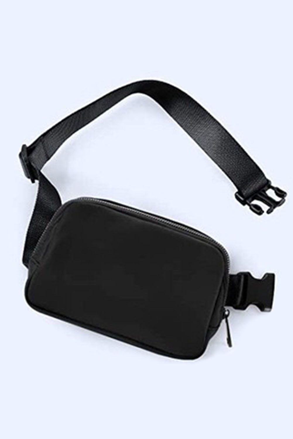 Black Waterproof Zipped Fanny Pack Crossbody Bag