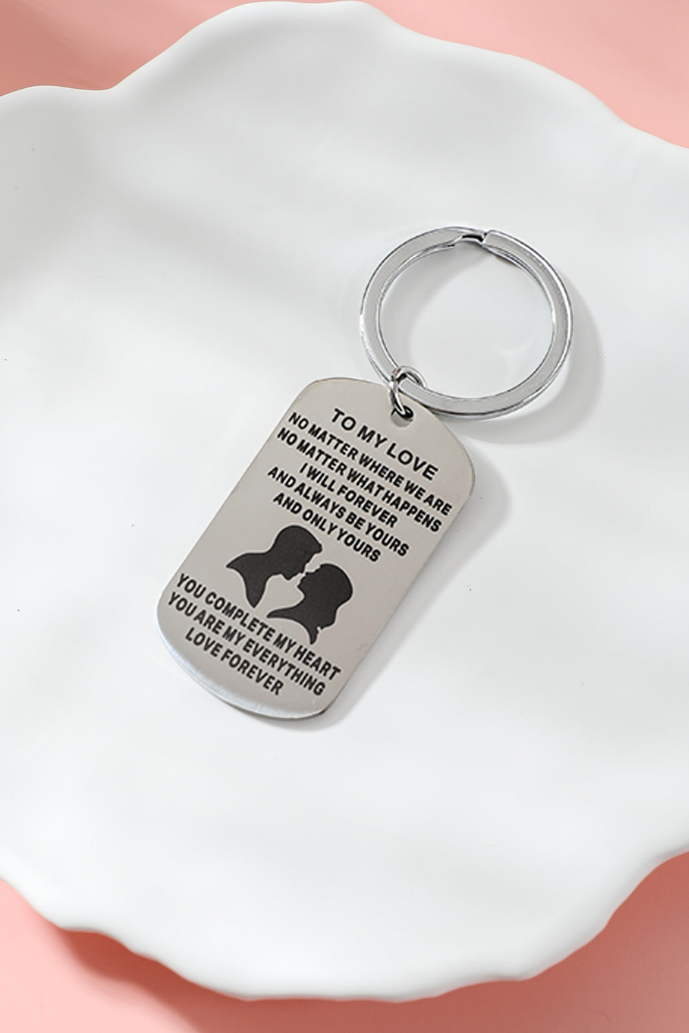 Argenté à mon amour Valentin Prendant Keychain cadeau