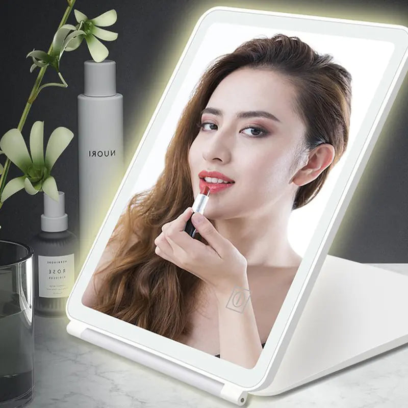 Miroir de maquillage à LED pliant intelligent