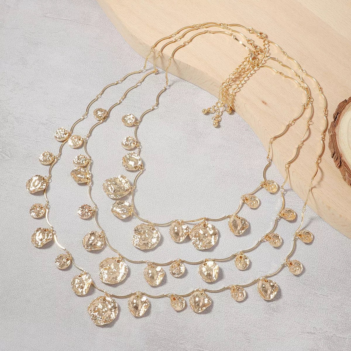 3 - Piece 18K Gold - Plated Zinc Alloy Necklace - MAD RUFFI