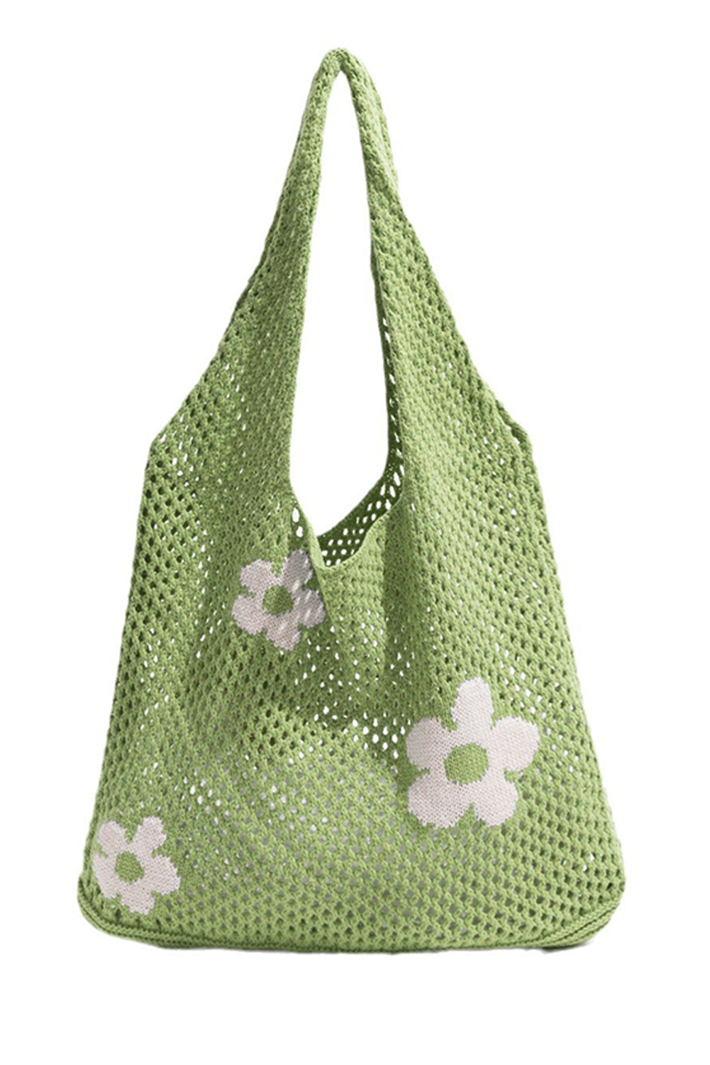 Spinach Green 60S Flower hueco de la hombro de punto