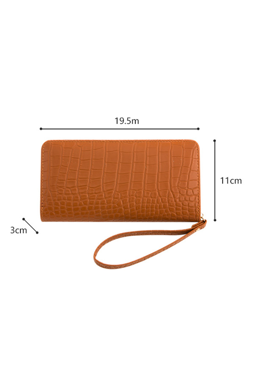 Honey Gold Pu Zipper Wristlet Portefeuille