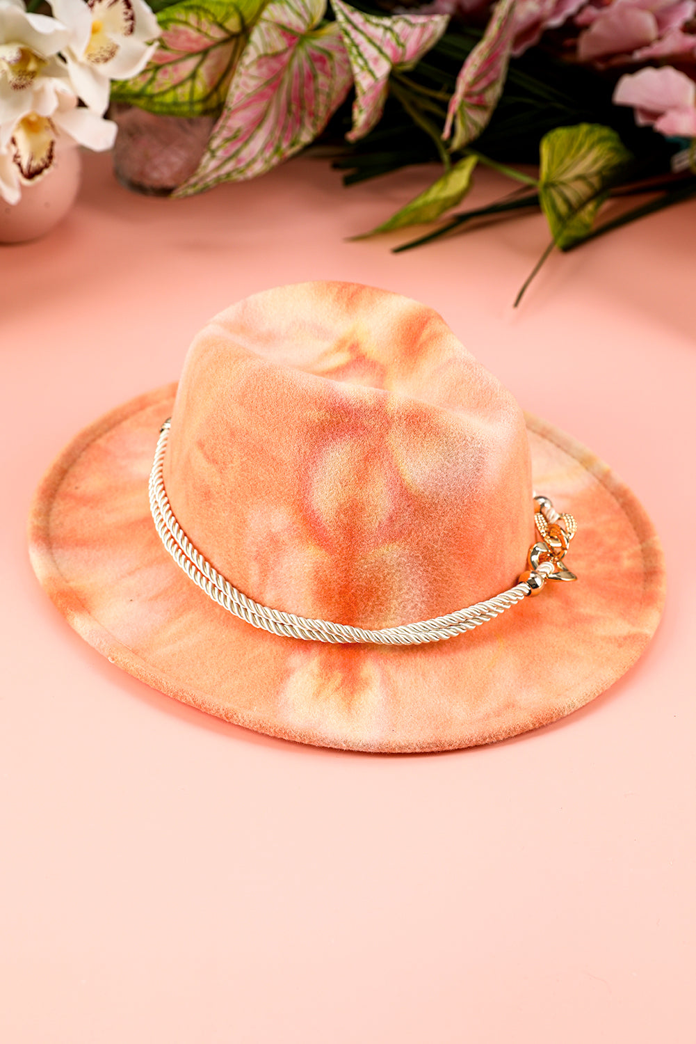 Apricot Pink Tie Dyed Woolen Hat