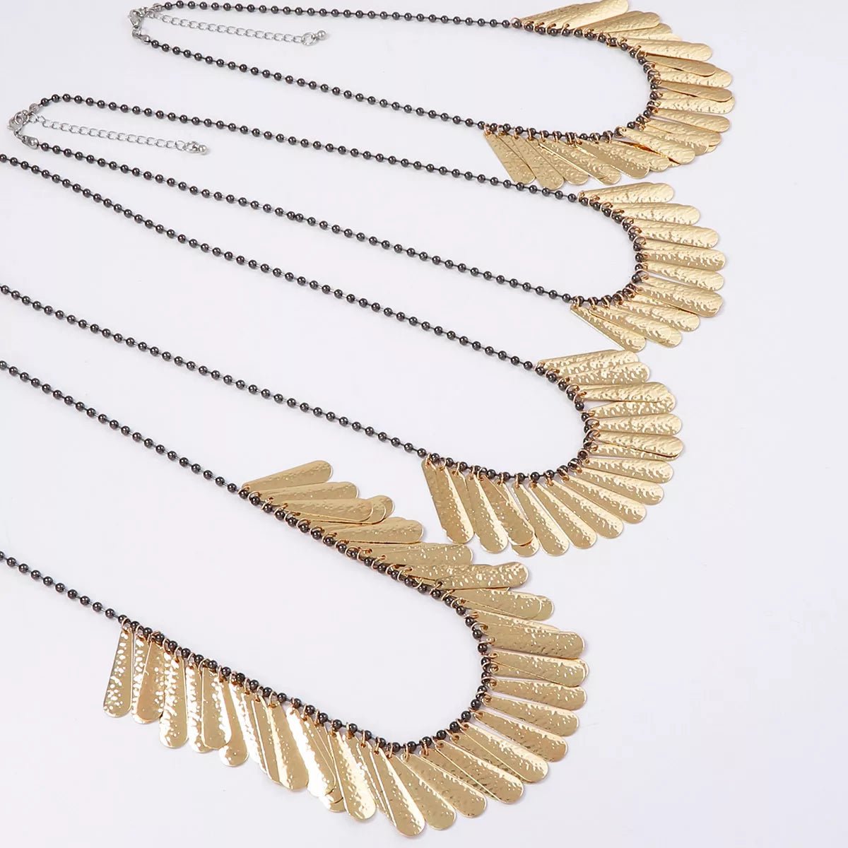 4 - Piece 18K Gold - Plated Iron Tassel Necklace - MAD RUFFI
