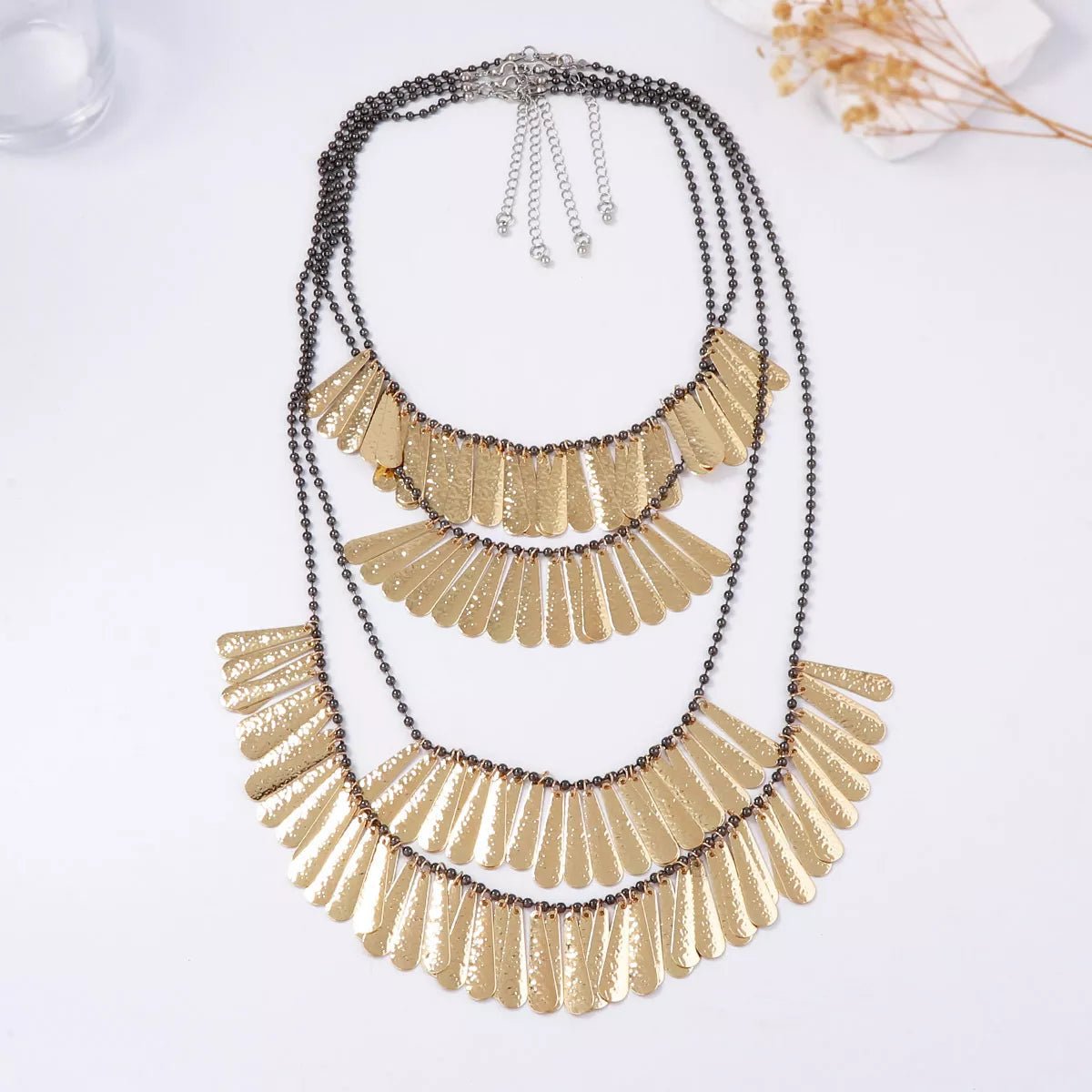 4 - Piece 18K Gold - Plated Iron Tassel Necklace - MAD RUFFI