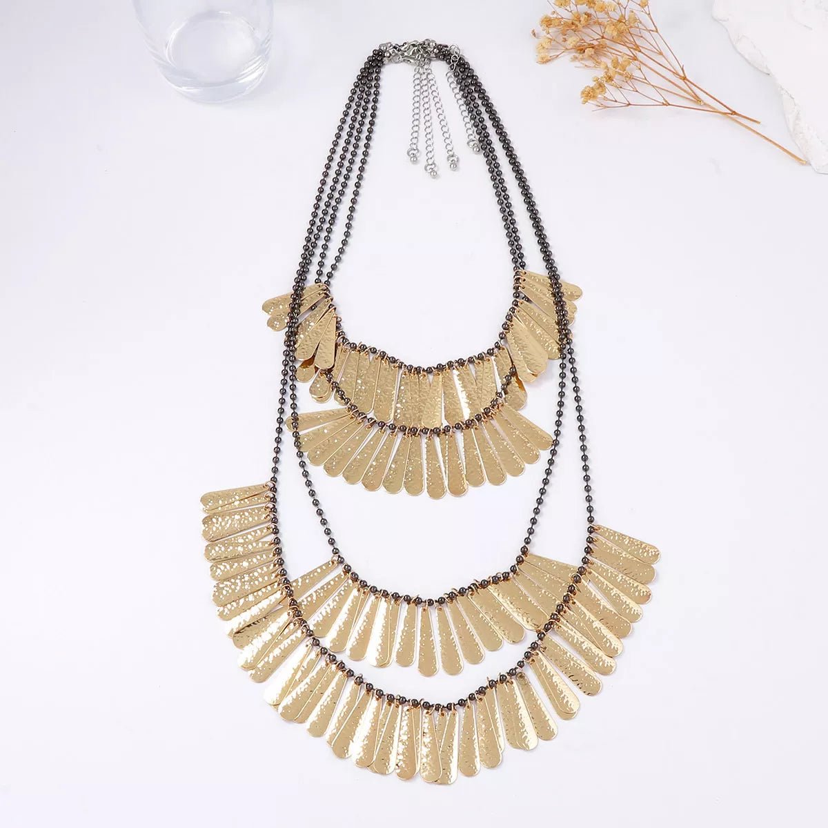 4 - Piece 18K Gold - Plated Iron Tassel Necklace - MAD RUFFI