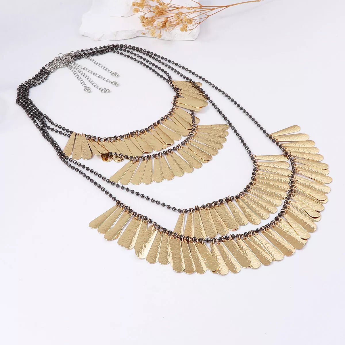 4 - Piece 18K Gold - Plated Iron Tassel Necklace - MAD RUFFI