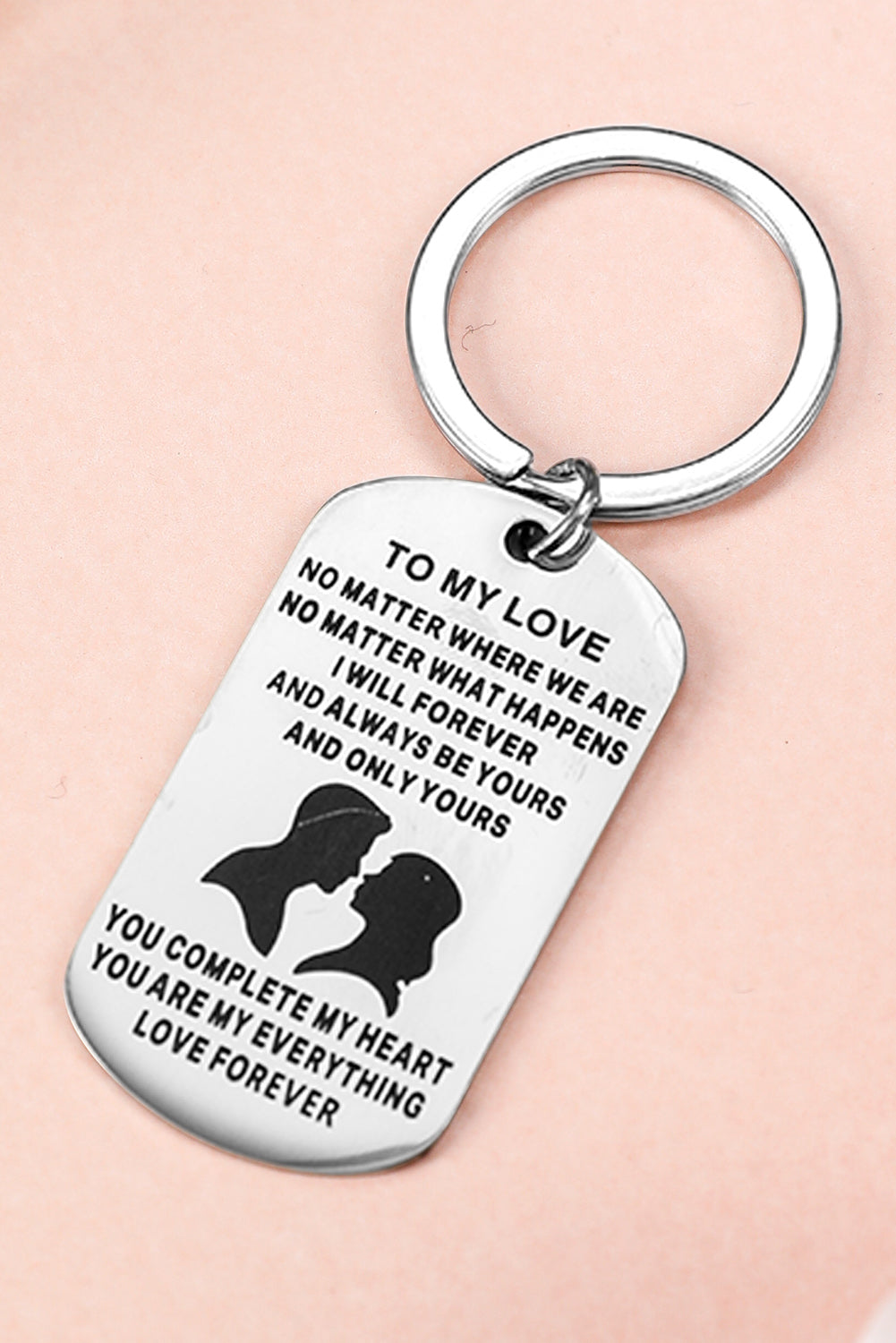 Silvery To MY LOVE Valentines Pendant Keychain Gift