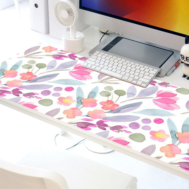 Flower Mouse Pad Beautiful Plants, Design Desk Mat, Durable Non-slip Rubber Base Extra-Large 88.9x40.64 cm Mouse Pad with Stitched Edges, Keyboard Pad Mouse Mat for Computer, Work, Gaming