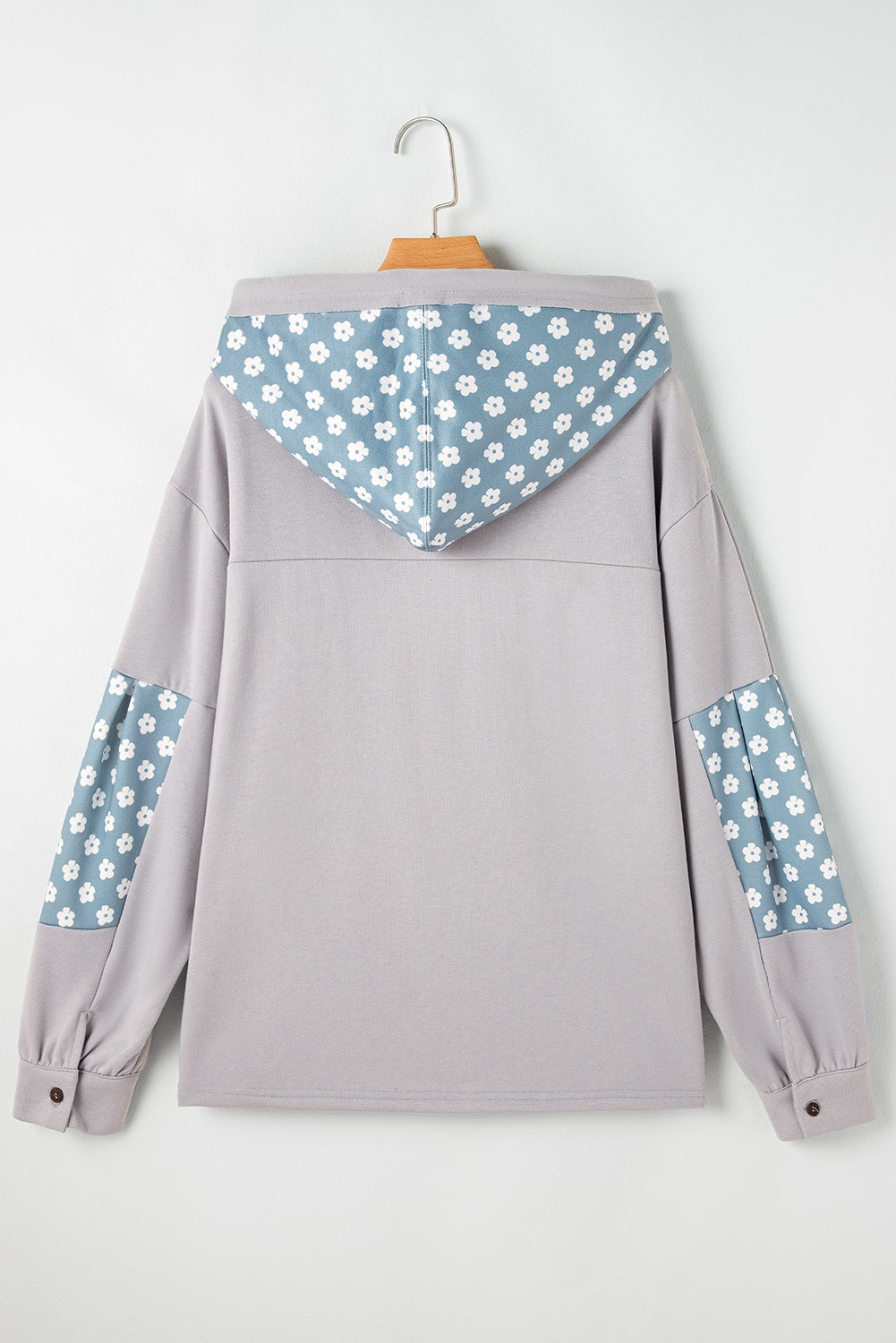 Delicacy Hoodie mit Blumen-Patchwork und Sternmuster und Kordelzug