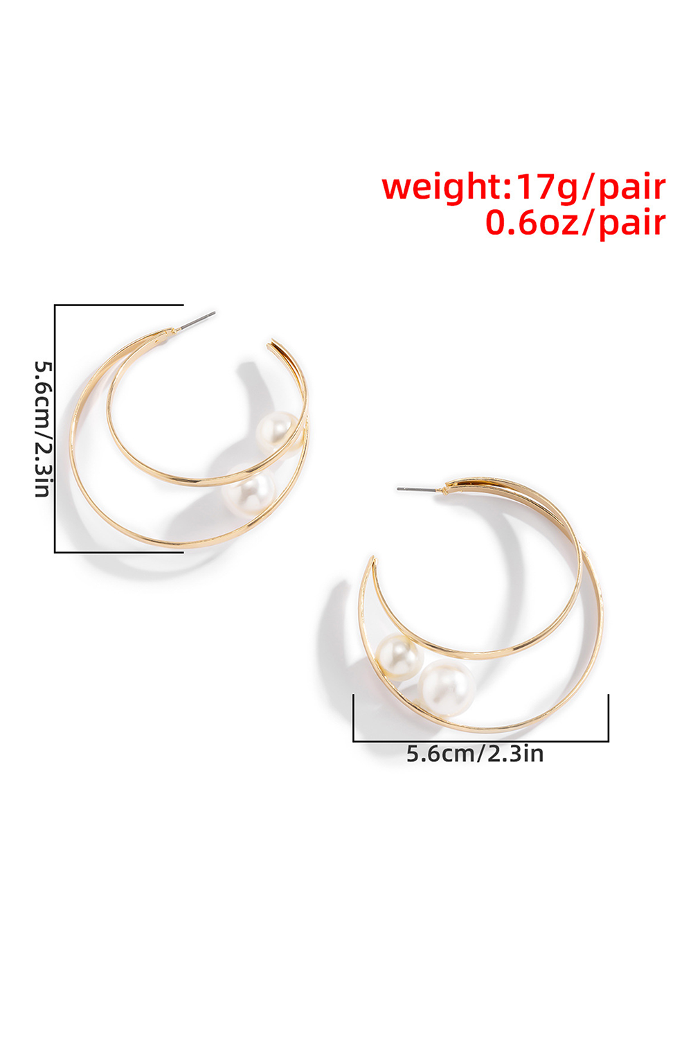 Gold Pearl Decor Dual Hook Earrings for Stylish Elegance