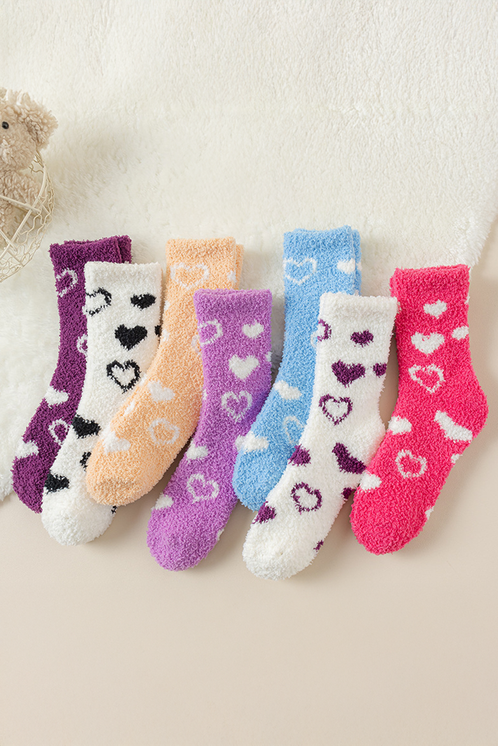 Chaussettes imprimées cardiaques Pinkberry Pink Valentine pour femmes