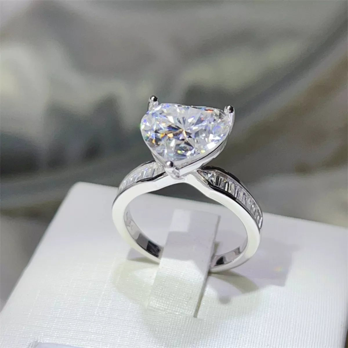 5 Carat Moissanite 925 Sterling Silver Heart Ring - MAD RUFFI