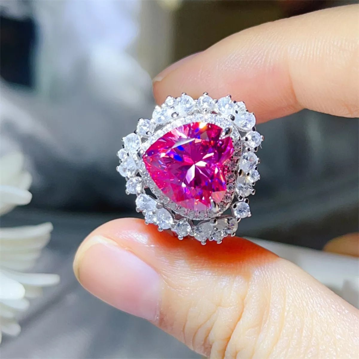 5 Carat Moissanite 925 Sterling Silver Heart - Shaped Ring - MAD RUFFI