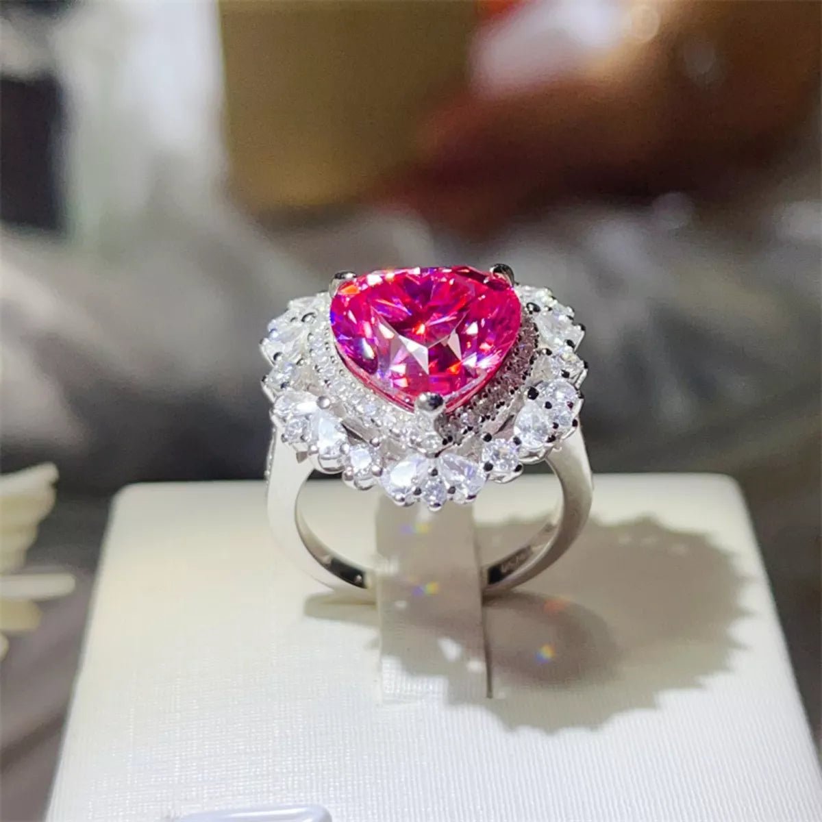 5 Carat Moissanite 925 Sterling Silver Heart - Shaped Ring - MAD RUFFI