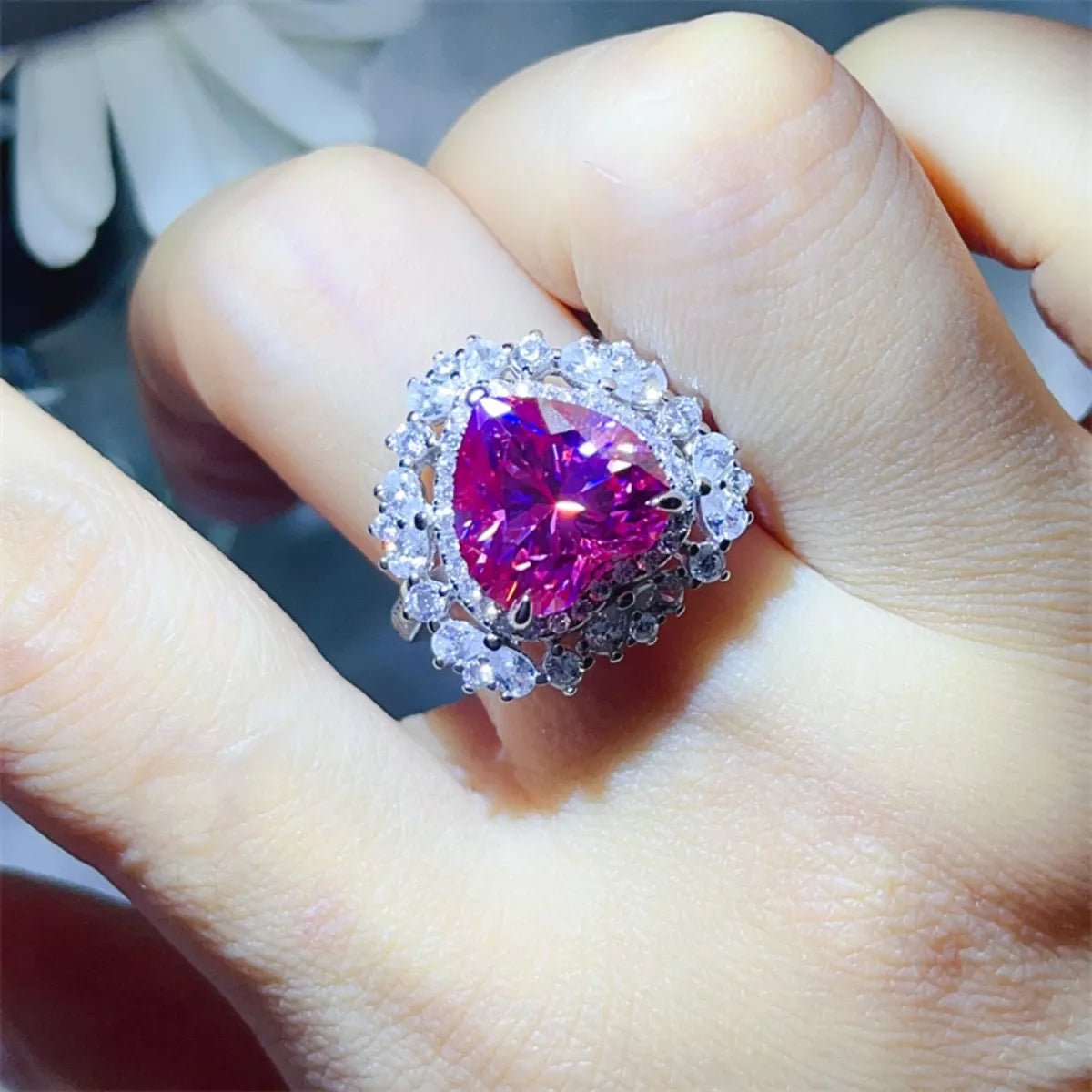 5 Carat Moissanite 925 Sterling Silver Heart - Shaped Ring - MAD RUFFI