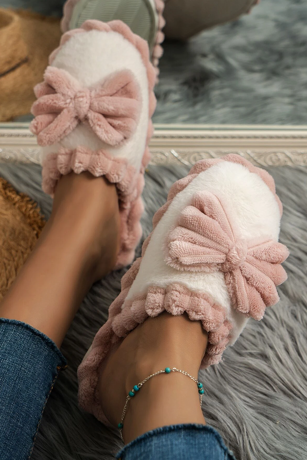 Slipper de invierno Fushia Bow Plush