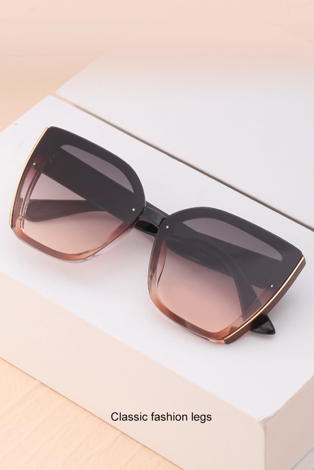 Carbon Grey Oversized Cat Eye Sunglasses